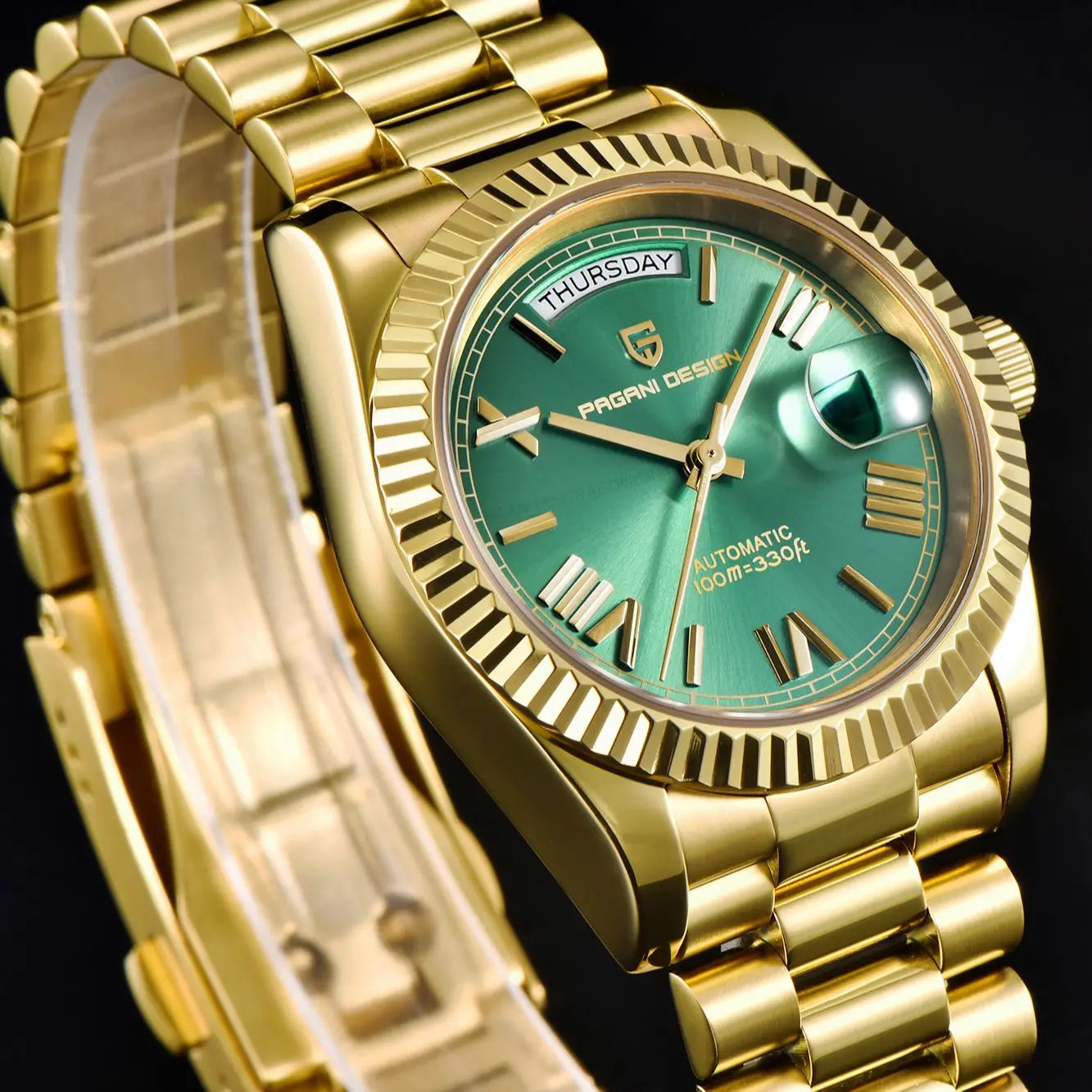 PAGANI DESIGN DD36 Gold Green V2 Men’s Luxury Automatic Mechanical Watch 2025 – Sapphire Glass Wristwatch