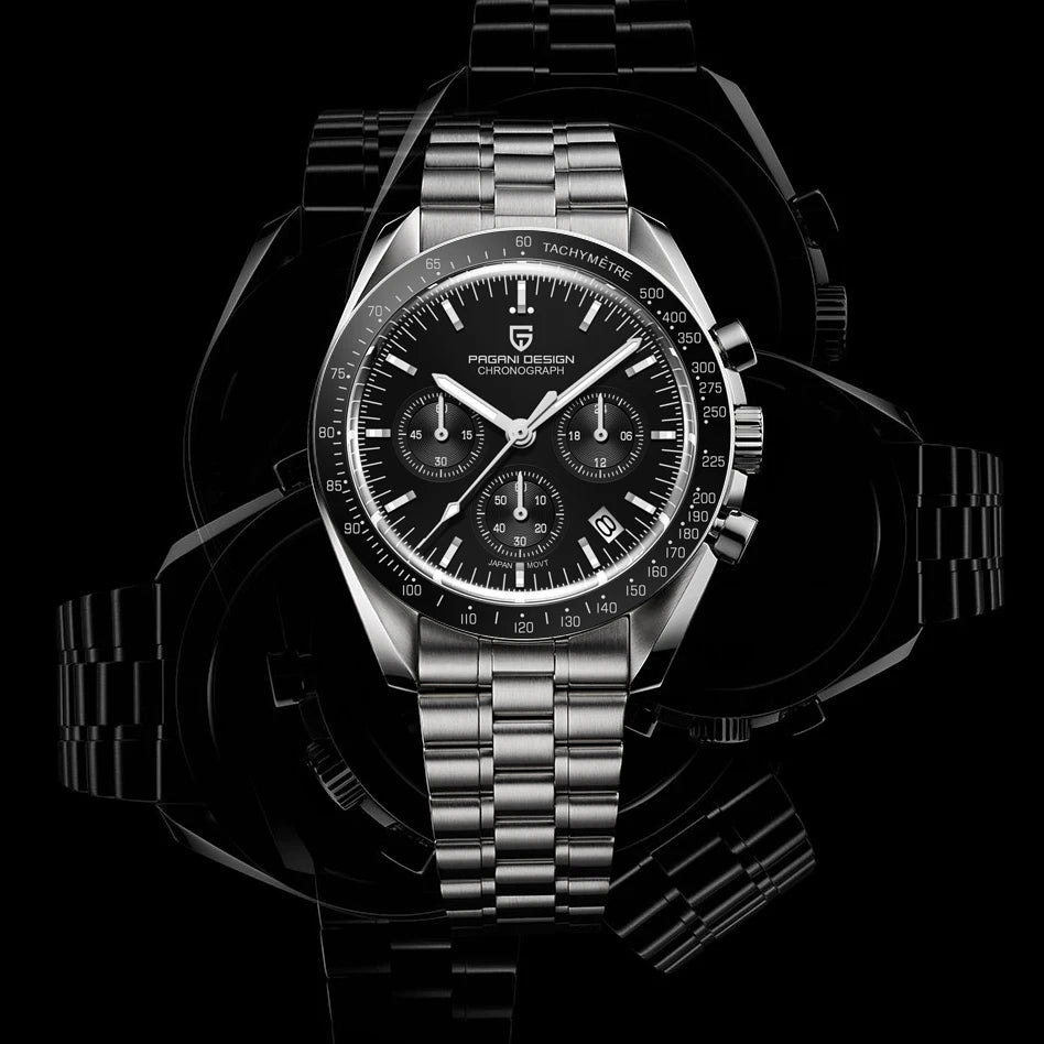 PAGANI DESIGN Moon Men’s Chronometer Watch – Sapphire Mirror, Sports Quartz, Waterproof, Luminous Luxury Timepiece 2025