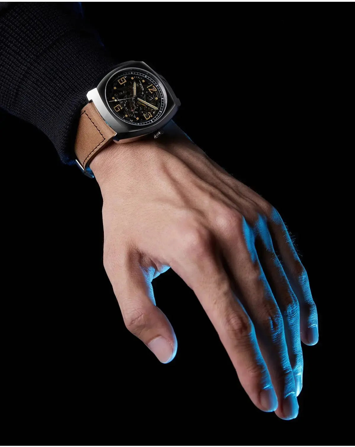 Seagull Men’s Automatic Mechanical Watch – Luminous Waterproof Skeleton Dial Tonneau Shape  2025