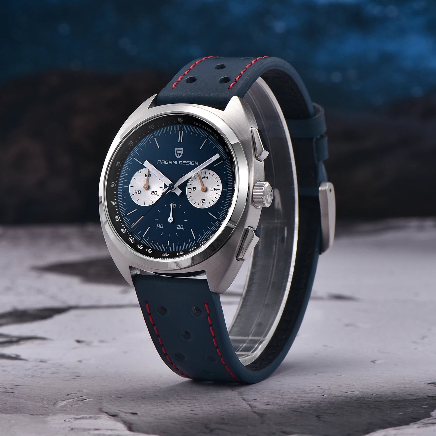 PAGANI DESIGN 2025 Retro Luxury Men’s Sports Chronograph – VK63 Quartz Watch with AR Sapphire Crystal, Waterproof, Leather Strap