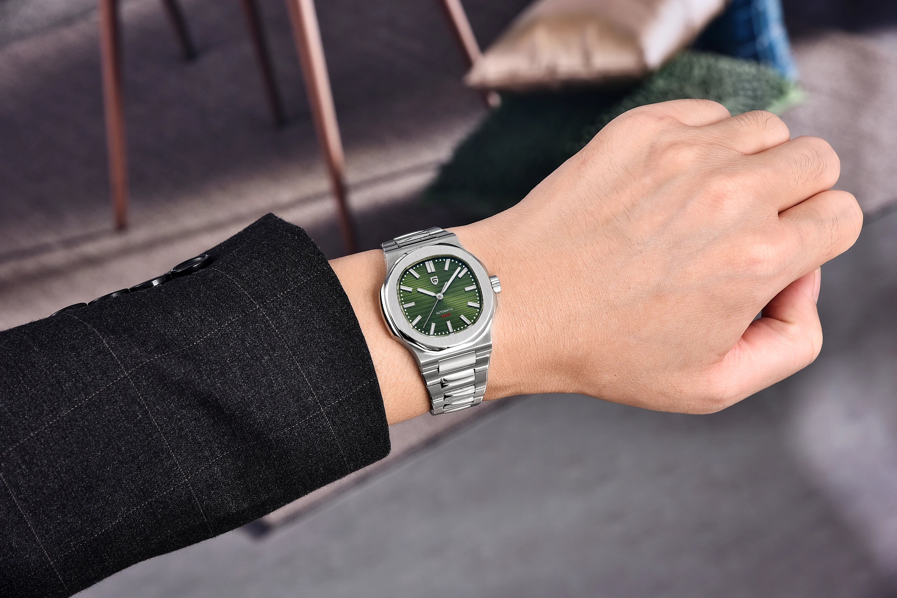 PAGANI DESIGN 40MM Men’s Luxury Automatic Mechanical Wristwatch – Stainless Steel Case with Sapphire Glass
